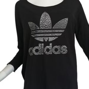 Adidas Originals Women's Black Traction Graphic Long Sleeve Top